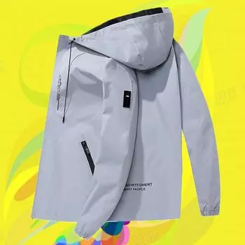 Мужская спортивная походная куртка Мужские уличные куртки-бомберы Водонепроницаемая ветровка Спортивные повседневные куртки-карго Мужские пальто M светло-серый