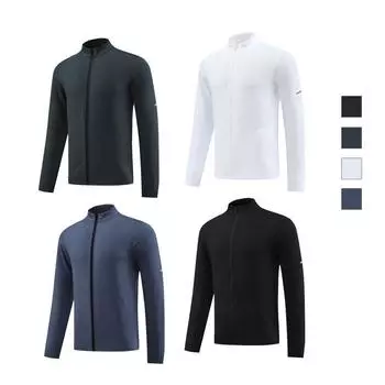 Мужская спортивная повседневная куртка с длинным рукавом и воротником-стойкой для бега, тренировок, свитшот с застежкой-молнией и длинным рукавом XXXL белый