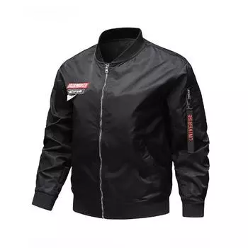 Мужская спортивная повседневная куртка с воротником-стойкой для пар, весна и осень, куртка для бейсбольной формы MA01 Pilot XXXXXL чёрный