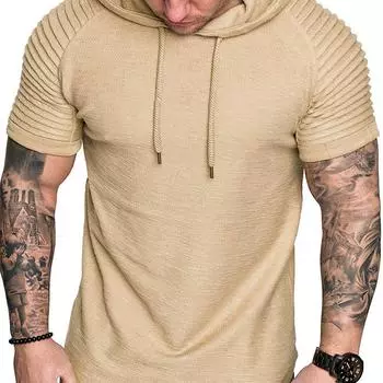 Мужская спортивная рабочая базовая повседневная футболка, летняя мужская однотонная облегающая повседневная футболка с короткими рукавами M чёрный