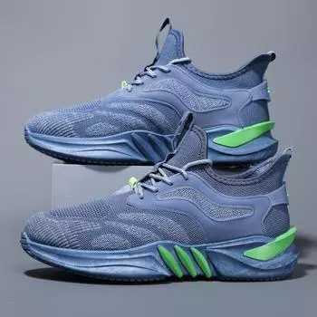 Мужская спортивная сетчатая обувь, весенняя трендовая дышащая спортивная обувь для бега, молодежная студенческая обувь на шнуровке 39 бежевый