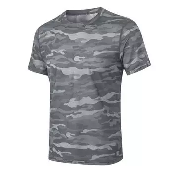 Мужская спортивная свободная футболка для тренировок в тренажерном зале, камуфляжная футболка для бега, быстросохнущая дышащая футболка с короткими рукавами
