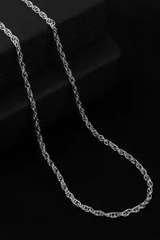 Мужская стальная цепочка серебряного цвета