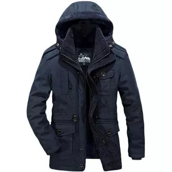 Мужская стеганая куртка средней и длинной длины, зимняя бархатная утолщенная стеганая куртка для людей среднего и пожилого возраста L