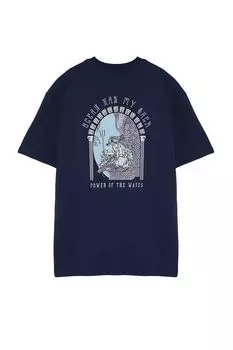 Мужская стильная футболка больших размеров, темно-синяя, непринужденная, удобного кроя, из 100% хлопка с художественным принтом, футболка больших размеров