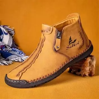 Мужская стильная прочная водонепроницаемая удобная кожаная повседневная обувь, идеально подходящая для работы, путешествий и повседневной носки US 5(EUR 38) коричневый