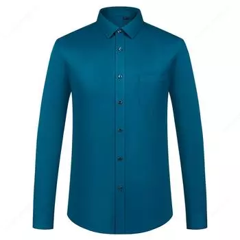 Мужская строгая рубашка с длинным рукавом из шелковистого атласа, без складок, классический крой, однотонные классические рубашки 39 белый