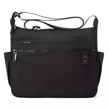 Мужская сумка большой вместимости, легкая, износостойкая, на плечо, кроссбоди чёрный