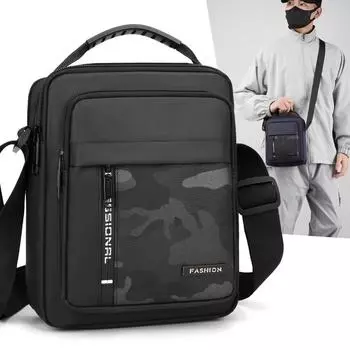Мужская сумка через плечо 2024 года, новая повседневная мужская сумка, водонепроницаемая, многофункциональная сумка через плечо для активного отдыха чёрный