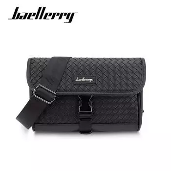 Мужская сумка через плечо Baellerry, деловая тканая сумка с узором, большая вместительная сумка на плечо, водонепроницаемые сумки для мужчин и мужчин 24*11*6cm чёрный