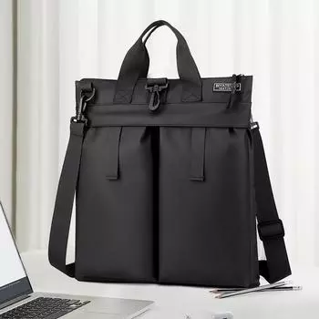 Мужская сумка через плечо большой емкости, модная и повседневная сумка через плечо, студенческая сумка, компьютерная сумка-тоут чёрный