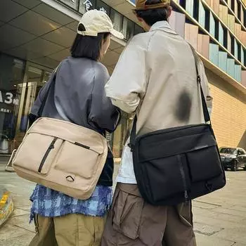 Мужская сумка через плечо большой емкости, женская многофункциональная сумка через плечо, водонепроницаемая сумка чёрный