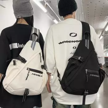 Мужская сумка через плечо большой вместимости, дорожная сумка через плечо, женская многофункциональная нагрудная сумка чёрный