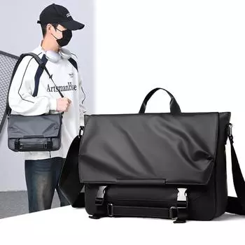 Мужская сумка через плечо большой вместимости, водоотталкивающая сумка через плечо Oxford чёрный