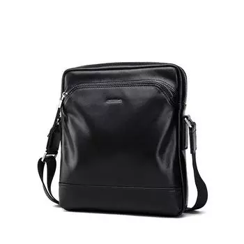 Мужская сумка через плечо Crossspan Bag Crossbody Многофункциональная практичная натуральная кожа Мягкая кожа Деловой верхний слой из коровьей кожи чёрный