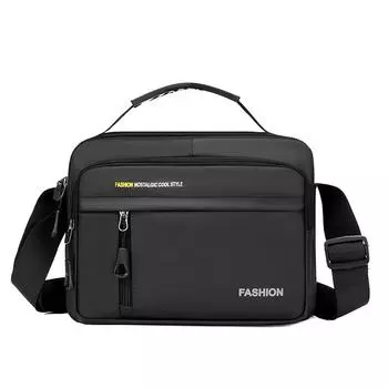 Мужская сумка через плечо Цвет Черный Сумка Многослойная Деловая Дорожная Сумка на плечо чёрный