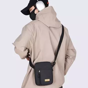 Мужская сумка через плечо для бизнеса и отдыха, большая вместимость, портативная сумка, многослойная, водонепроницаемая, летняя, мужская сумка через плечо чёрный