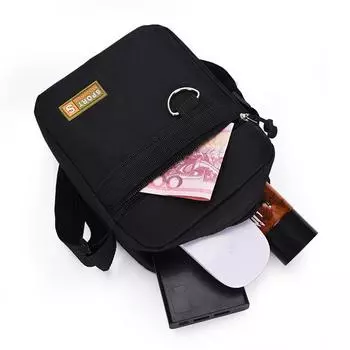 Мужская сумка через плечо для бизнеса и отдыха, большая вместимость, портативная сумка, многослойная, водонепроницаемая, летняя, мужская сумка через плечо чёрный