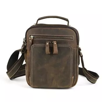 Мужская сумка через плечо из натуральной кожи на одно плечо, кожаная сумка Mad Horse в стиле ретро, многофункциональная сумка для iPad из воловьей кожи с верхним слоем