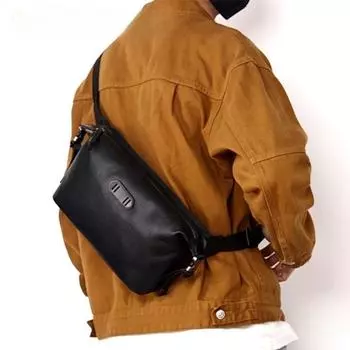 Мужская сумка через плечо из натуральной кожи Кожаная сумка через плечо из натуральной кожи премиум-класса чёрный