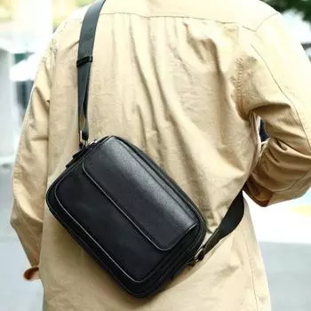 Мужская сумка через плечо из натуральной кожи, модная сумка через плечо из коровьей кожи, деловая сумка для отдыха на открытом воздухе чёрный