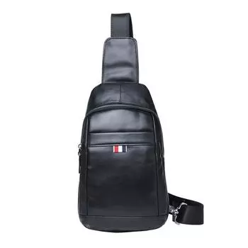 Мужская сумка через плечо из натуральной кожи с верхним слоем из коровьей кожи, стильная однотонная мужская сумка чёрный