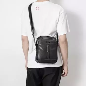 Мужская сумка через плечо из натуральной кожи, летняя трендовая повседневная сумка через плечо с верхним слоем из коровьей кожи, большая мужская деловая сумка чёрный