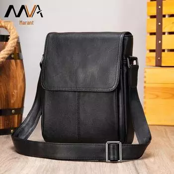 Мужская сумка через плечо из натуральной кожи в корейском стиле с магнитной застежкой