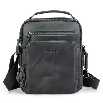 Мужская сумка через плечо из воловьей кожи в стиле ретро, многофункциональная повседневная мужская кожаная сумка через плечо двойного назначения