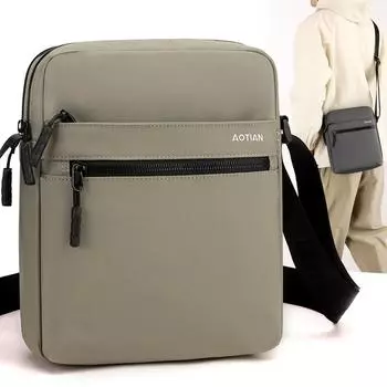 Мужская сумка через плечо, легкая, многосекционная сумка через плечо серый