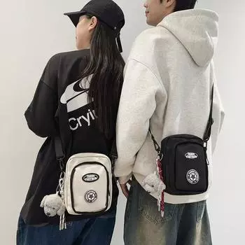 Мужская сумка через плечо, маленькая парная сумка, женская сумка через плечо, сумка для мобильного телефона серый