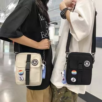 Мужская сумка через плечо, маленькая сумка для мобильного телефона, студенческая спортивная сумка, женская сумка через плечо чёрный