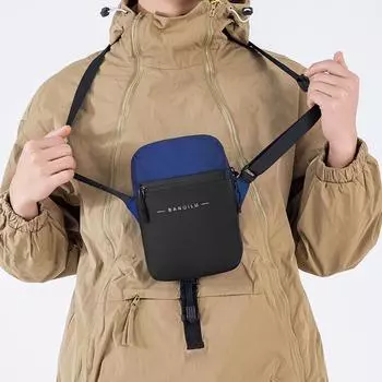 Мужская сумка через плечо Многофункциональная сумка через плечо Нейлоновая сумка Сумка для мобильного телефона синий