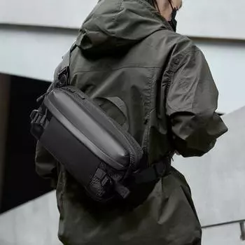 Мужская сумка через плечо, многофункциональная, вместительная, для отдыха, нагрудная сумка, легкая, спортивная, велосипедная сумка через плечо чёрный