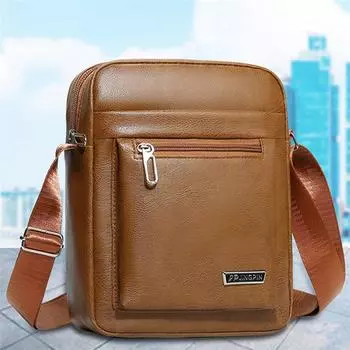 Мужская сумка через плечо Мужская сумка через плечо Сумка из искусственной кожи большой вместимости чёрный