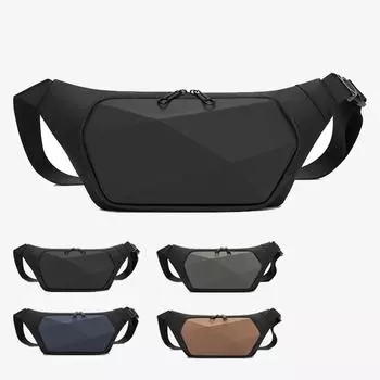 Мужская сумка через плечо, нагрудная сумка, жесткая поясная сумка 38*5*15CM коричневый