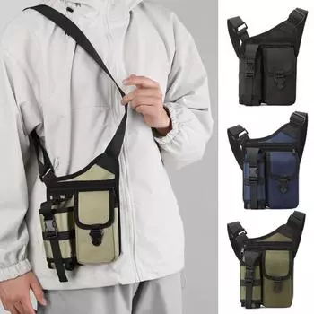Мужская сумка через плечо, нейлоновая сумка через плечо, водонепроницаемая нагрудная сумка, уличная дорожная поясная сумка, сумка хаки