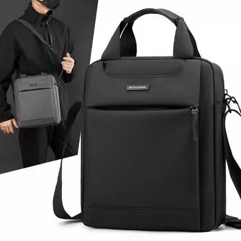 Мужская сумка через плечо, однотонная сумка через плечо, деловой портфель для поездок на работу серый