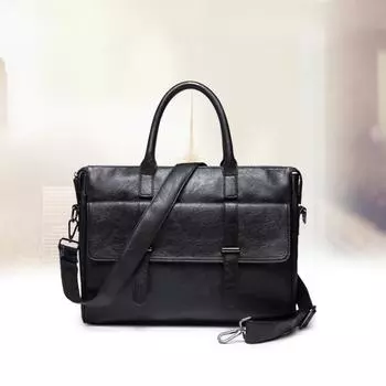 Мужская сумка через плечо, переносная сумка, повседневная, для документов, ретро, трендовая, дорожная, мужская, корейская, компьютерная сумка 10 inch чёрный