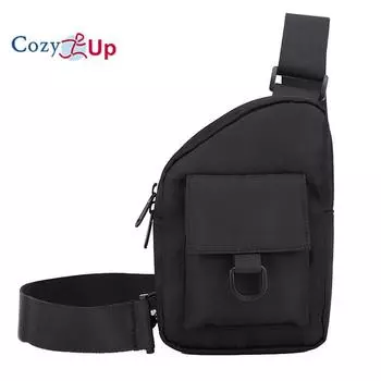 Мужская сумка через плечо, повседневная многофункциональная нагрудная сумка, маленькая сумка на одно плечо 12x5x20cm чёрный