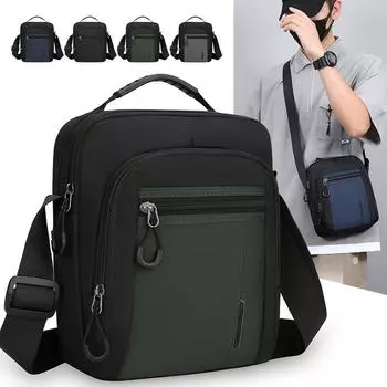 Мужская сумка через плечо, повседневная мужская сумка, водонепроницаемая, многофункциональная, сумка через плечо для активного отдыха чёрный