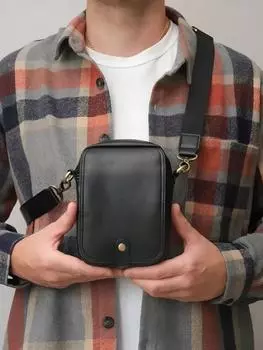 Мужская сумка через плечо, повседневная сумка через плечо, спортивная сумка для мобильного телефона One Size чёрный