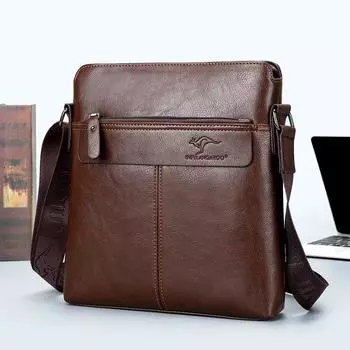 Мужская сумка через плечо, повседневные сумки через плечо, модная корейская версия сумки через плечо из искусственной кожи 24cm*4cm*27cm хаки