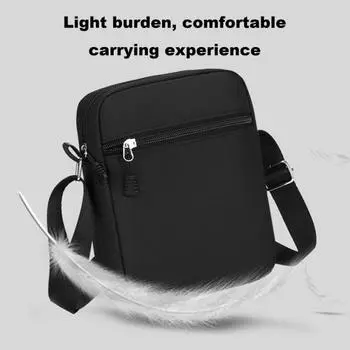 Мужская сумка через плечо с карманами-разделителями, застежка-молния, однотонная сумка через плечо, регулируемая