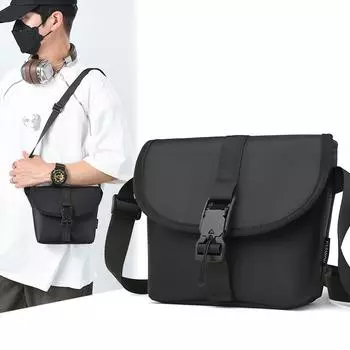 Мужская сумка через плечо с магнитной пряжкой, сумка на плечо, пригородная сумка, маленькая квадратная сумка чёрный