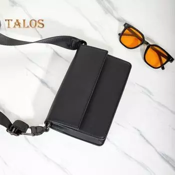 Мужская сумка через плечо с регулируемым плечевым ремнем, кошельком для смартфона, ключей, сумка-слинг с несколькими карманами, светоотражающие полосы для безопасности чёрный