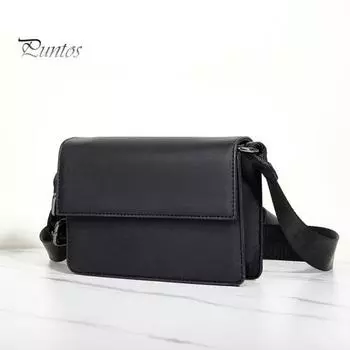 Мужская сумка через плечо с регулируемым плечевым ремнем, кошельком для смартфона, ключей, сумка-слинг с несколькими карманами, светоотражающие полосы для безопасности чёрный