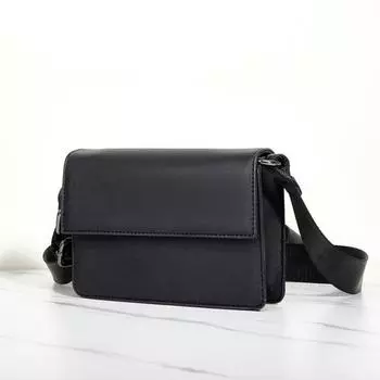 Мужская сумка через плечо с регулируемым плечевым ремнем, кошельком для смартфона, ключей, сумка-слинг с несколькими карманами, светоотражающие полосы для безопасности чёрный