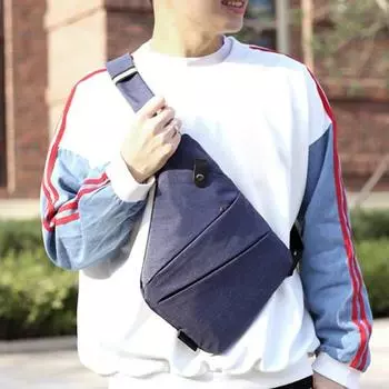 Мужская сумка через плечо с регулируемым ремнем, портативная, легкая, большая вместимость, гладкая поверхность, потайная застежка-молния, устойчивая к разрыву, противоугонная нагрудная сумка красный