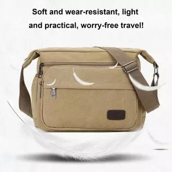 Мужская сумка через плечо с регулируемым ремнем, большая вместимость, многослойная застежка-молния, внутренние карманы, уличная мужская сумка через плечо хаки